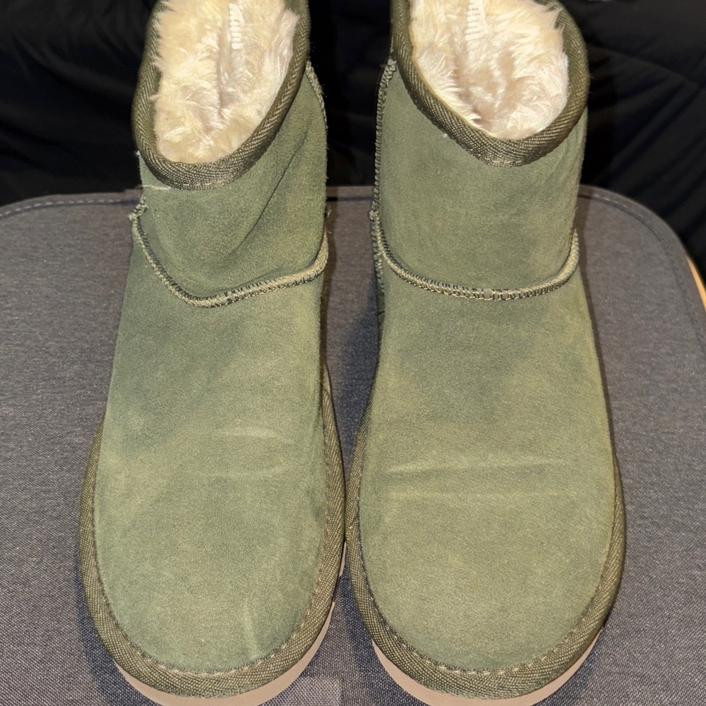 No Boundaries Green Ankle Boots